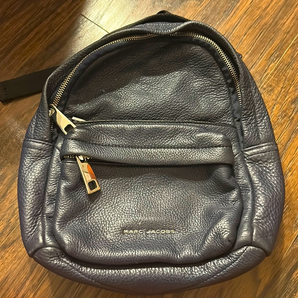 Marc Jacobs Navy Leather Mini Backpack